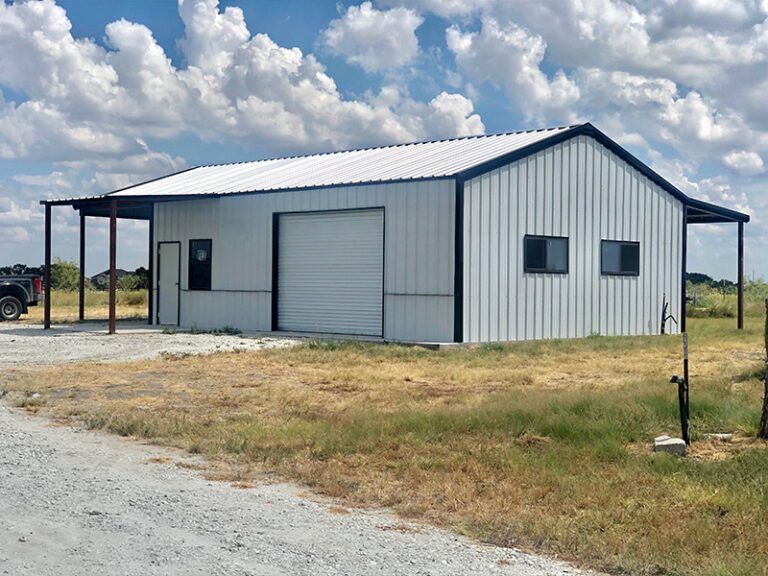 White metal building in Austin, Tx.